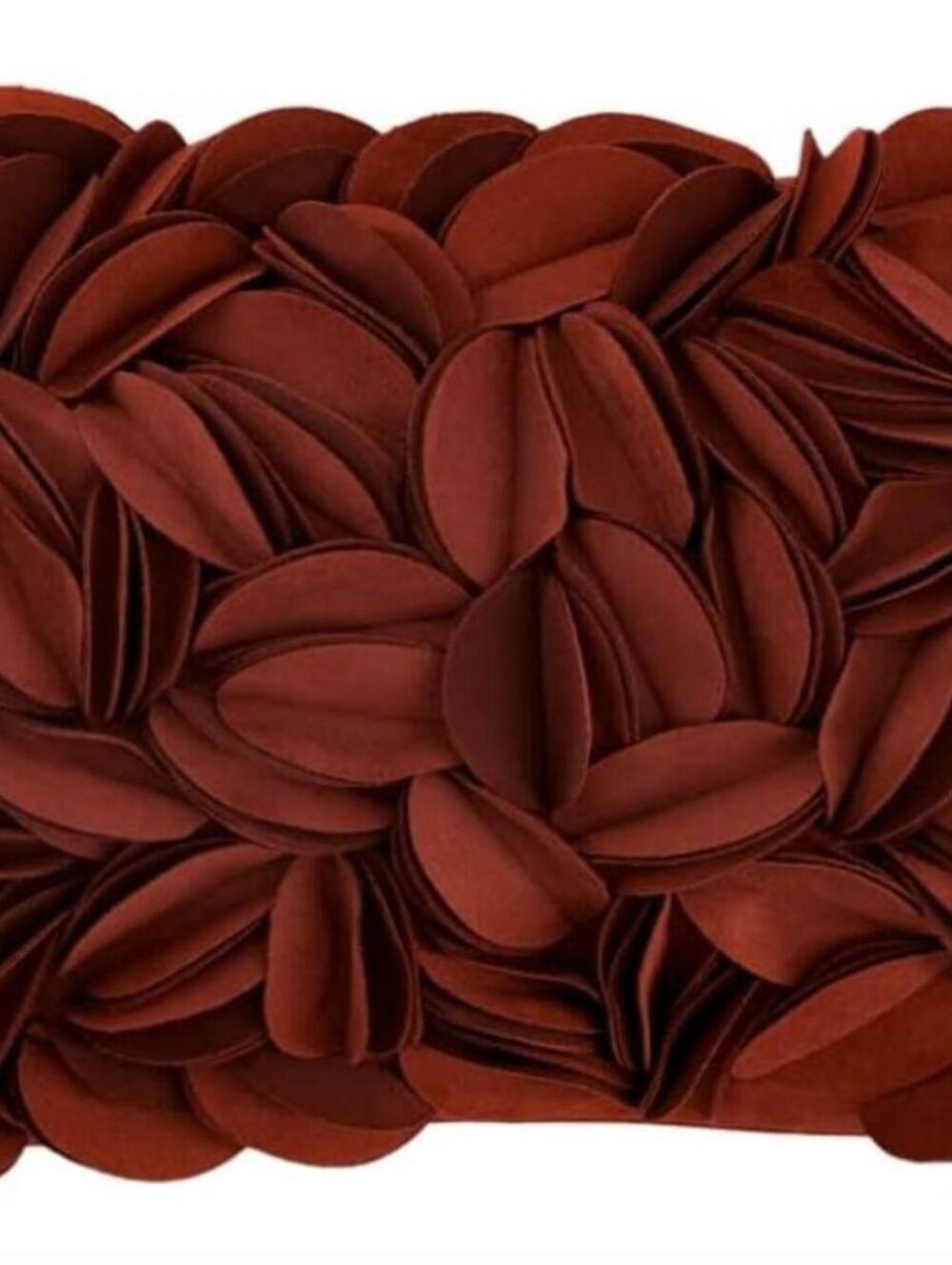 BRAND NEW: Throw Pillow Cover-3D Flower-20x12"-Rust Red